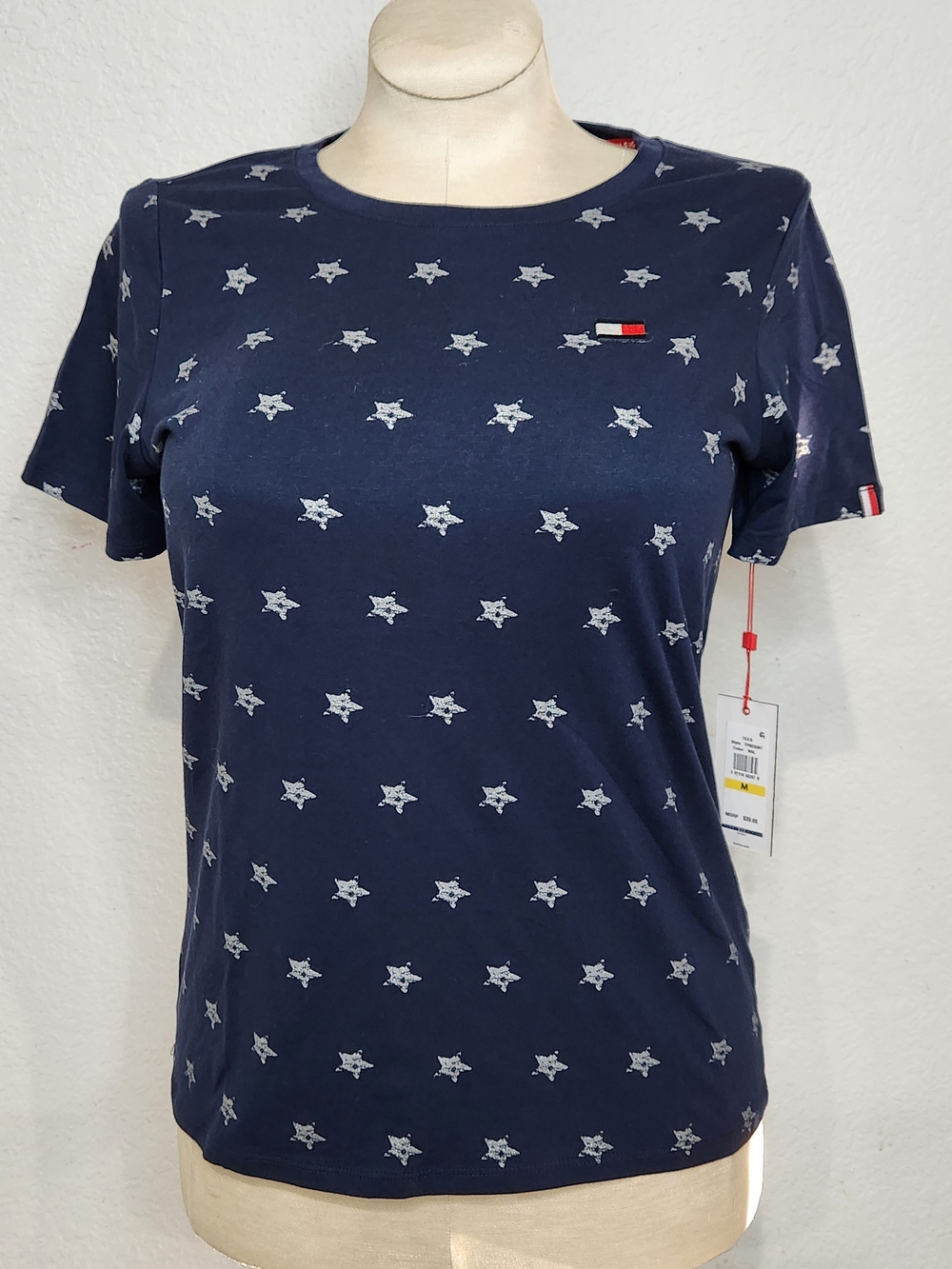 Tommy Hilfiger Navy Star-Print Short Sleeve Tee